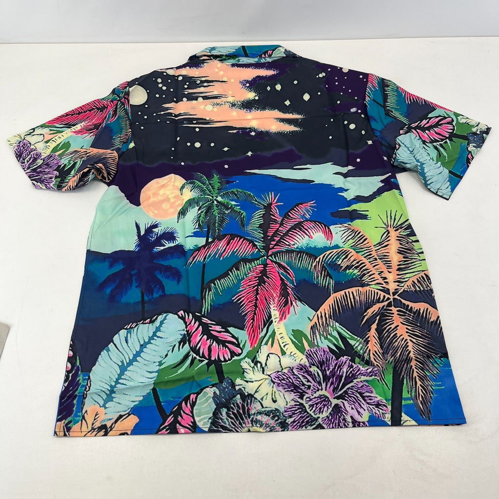 TLDE Gloomy Bear AOP Short Sleeve Shirt Beach Palms Print size S - Sh*te Shirt