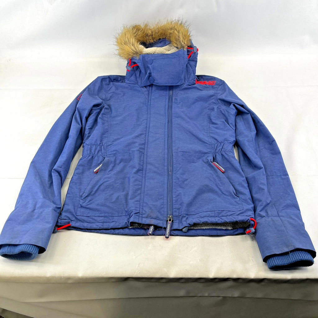 Superdry Wind Attacker Engineered Women's Ladies Jacket size M Blue Fleece Lined