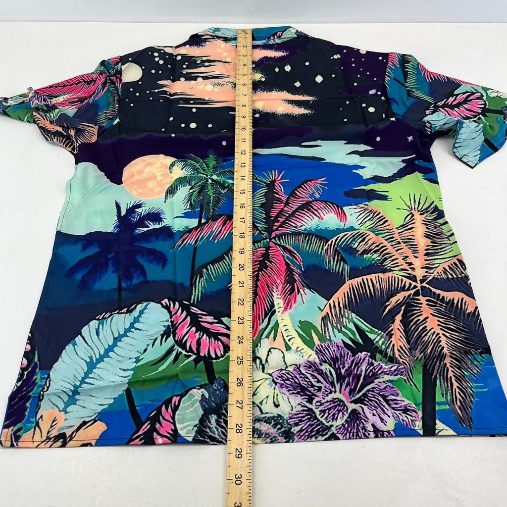 TLDE Gloomy Bear AOP Short Sleeve Shirt Beach Palms Print size S - Sh*te Shirt