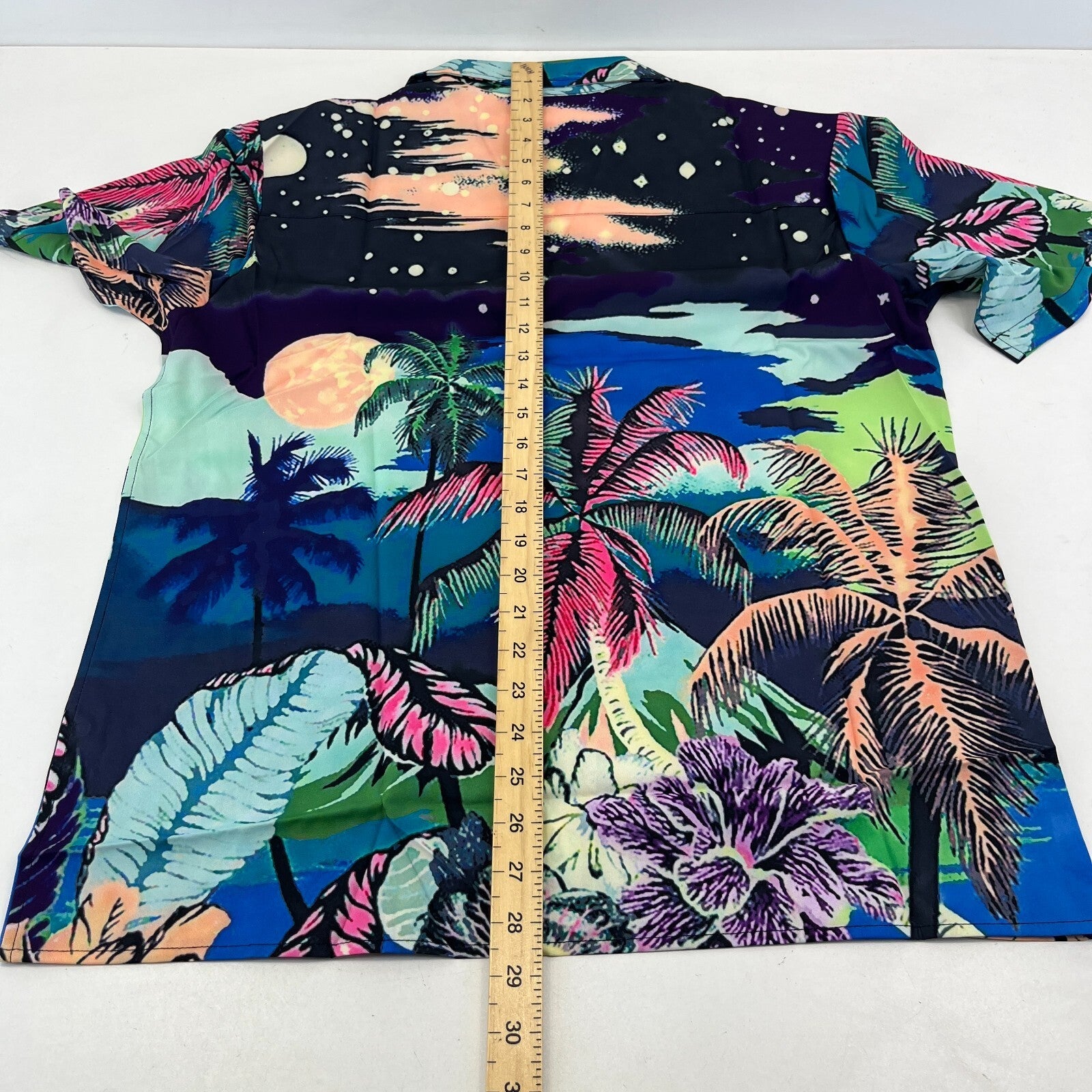 TLDE Gloomy Bear AOP Short Sleeve Shirt Beach Palms Print size S - Sh*te Shirt