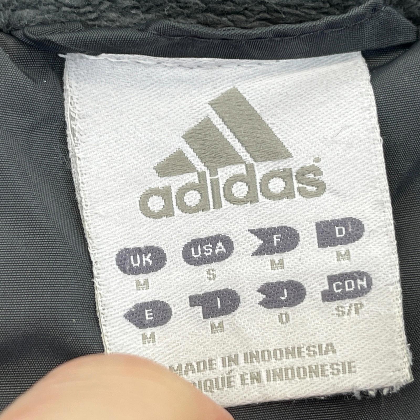 Adidas Men's Quilted Coach Jacket in Dark Grey - size Medium Oversized