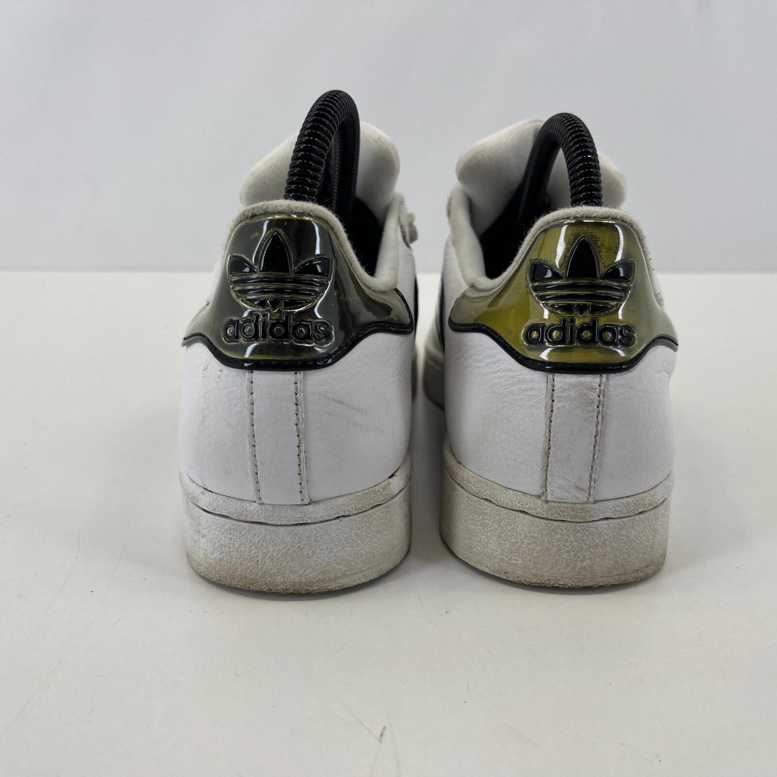 White Superstar Trainers in White & Bronze UK Women's size 5.5