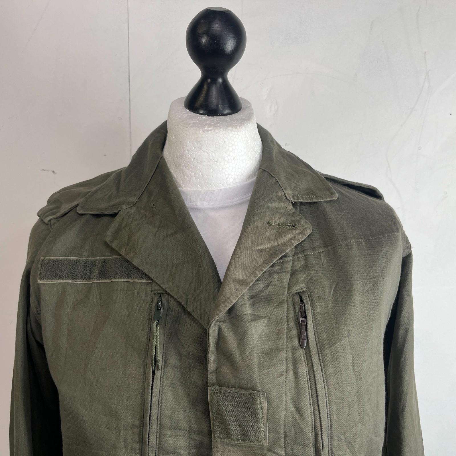 Custom Punk KGB Print Genuine French Military Army Combat Jacket Green size 104L