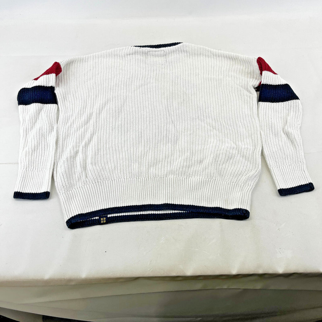 Superdry Women's  Chunky Cable Knit Jumper White & Black size 12