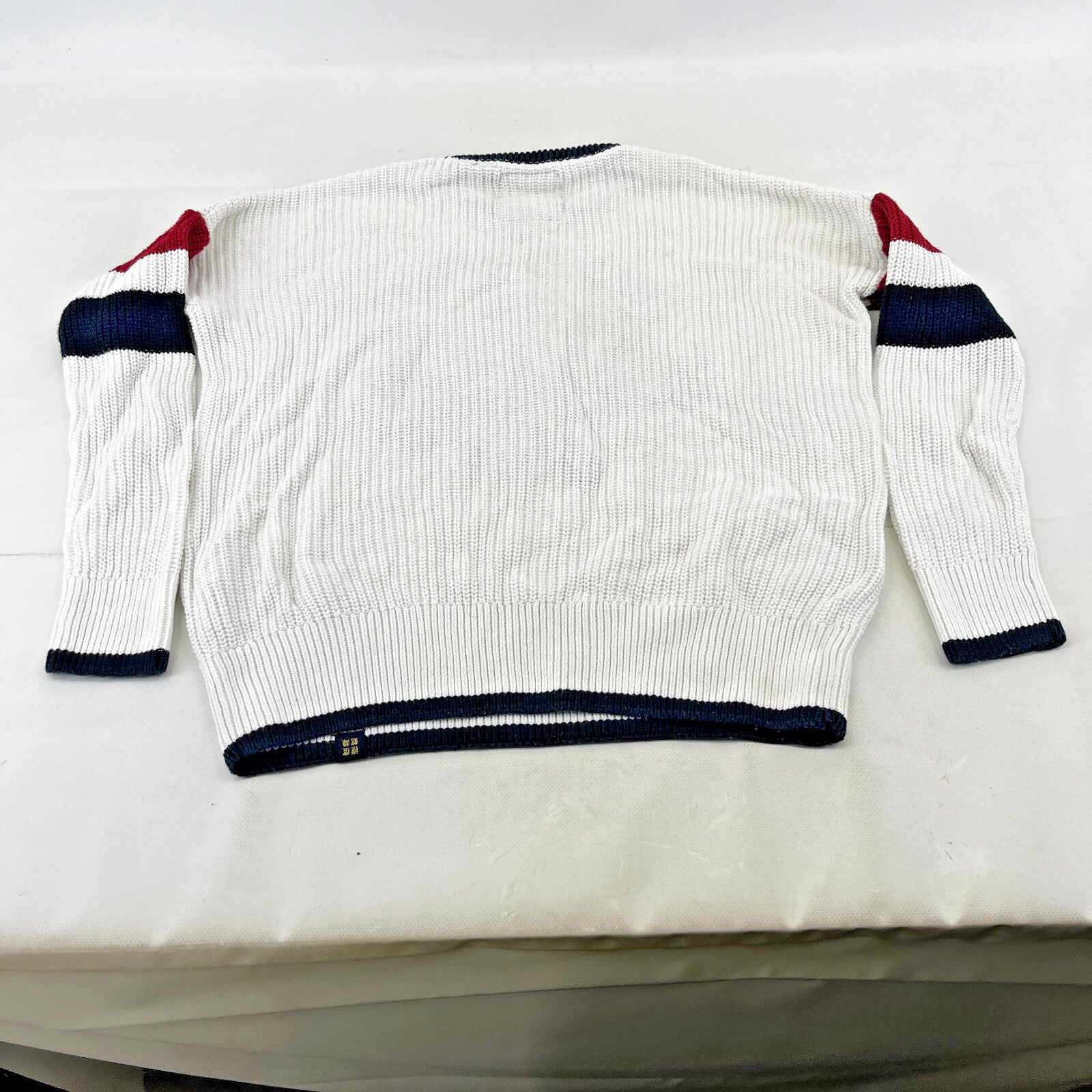 Superdry Women's  Chunky Cable Knit Jumper White & Black size 12