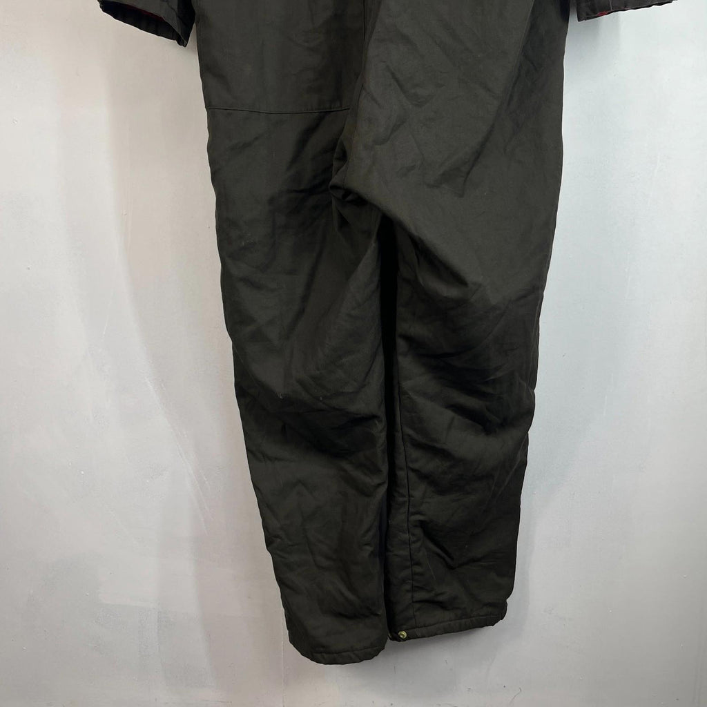 Vtg Montgomery Ward Powr House Thermal Insulated Overalls Green w/ Hood size XL