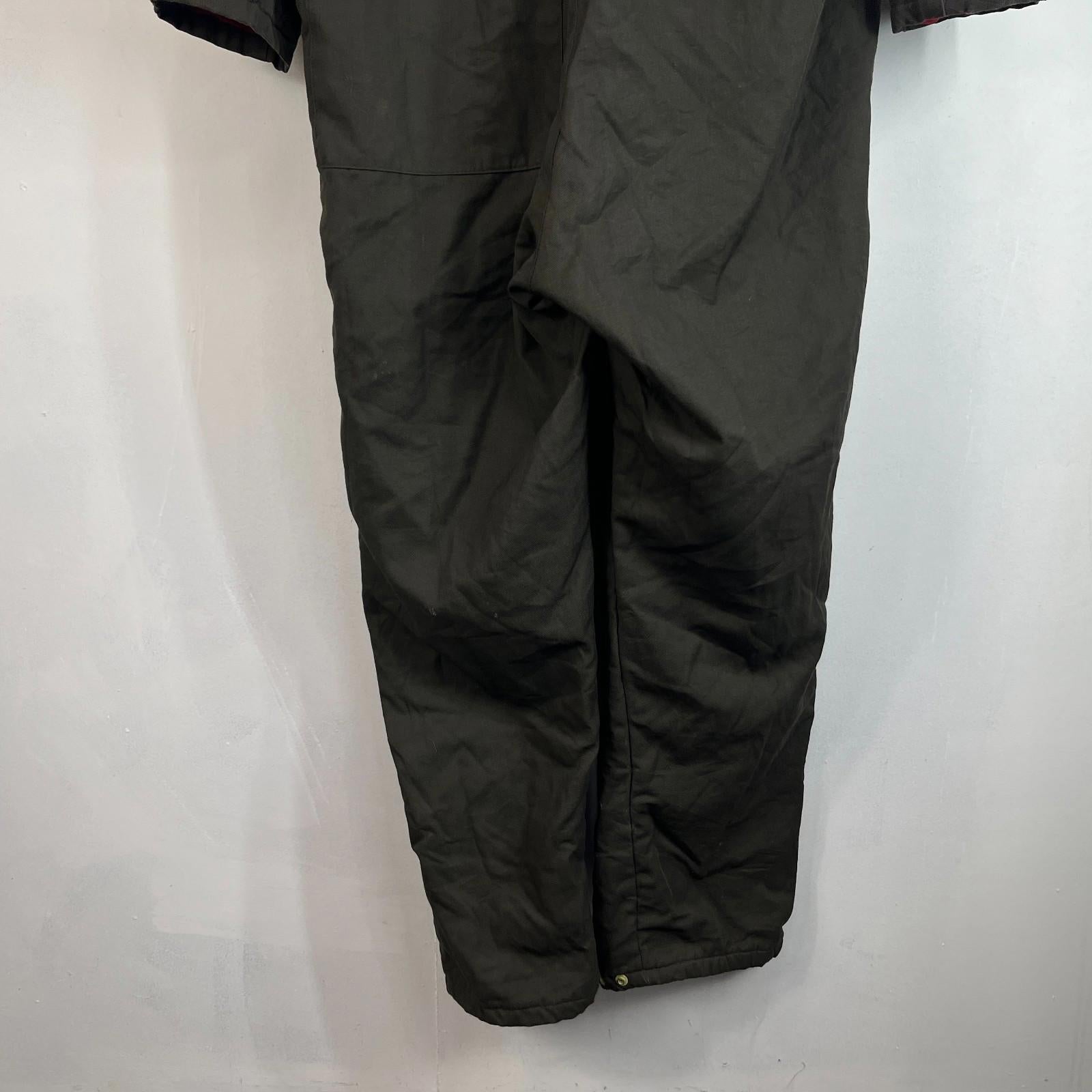 Vtg Montgomery Ward Powr House Thermal Insulated Overalls Green w/ Hood size XL
