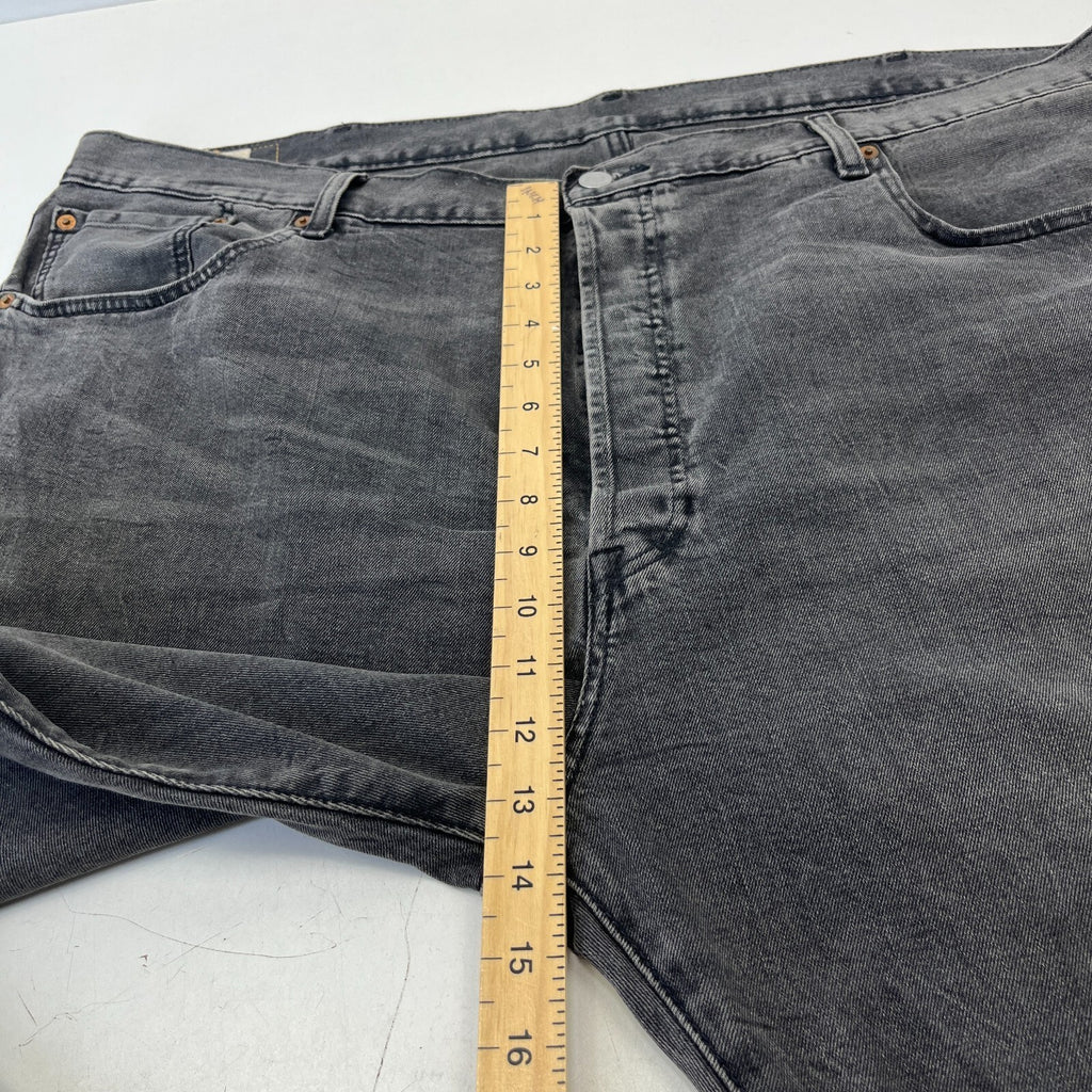 Levis 501 Premium Big E Mens Grey Jeans W46" L32" Straight Leg Button Fly