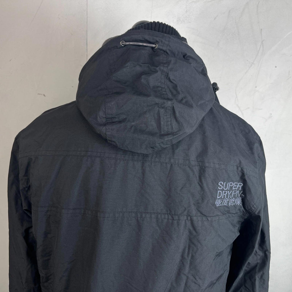 Superdry Original Windcheater Jacket Japan Men’s size Large Black Fleece Lined