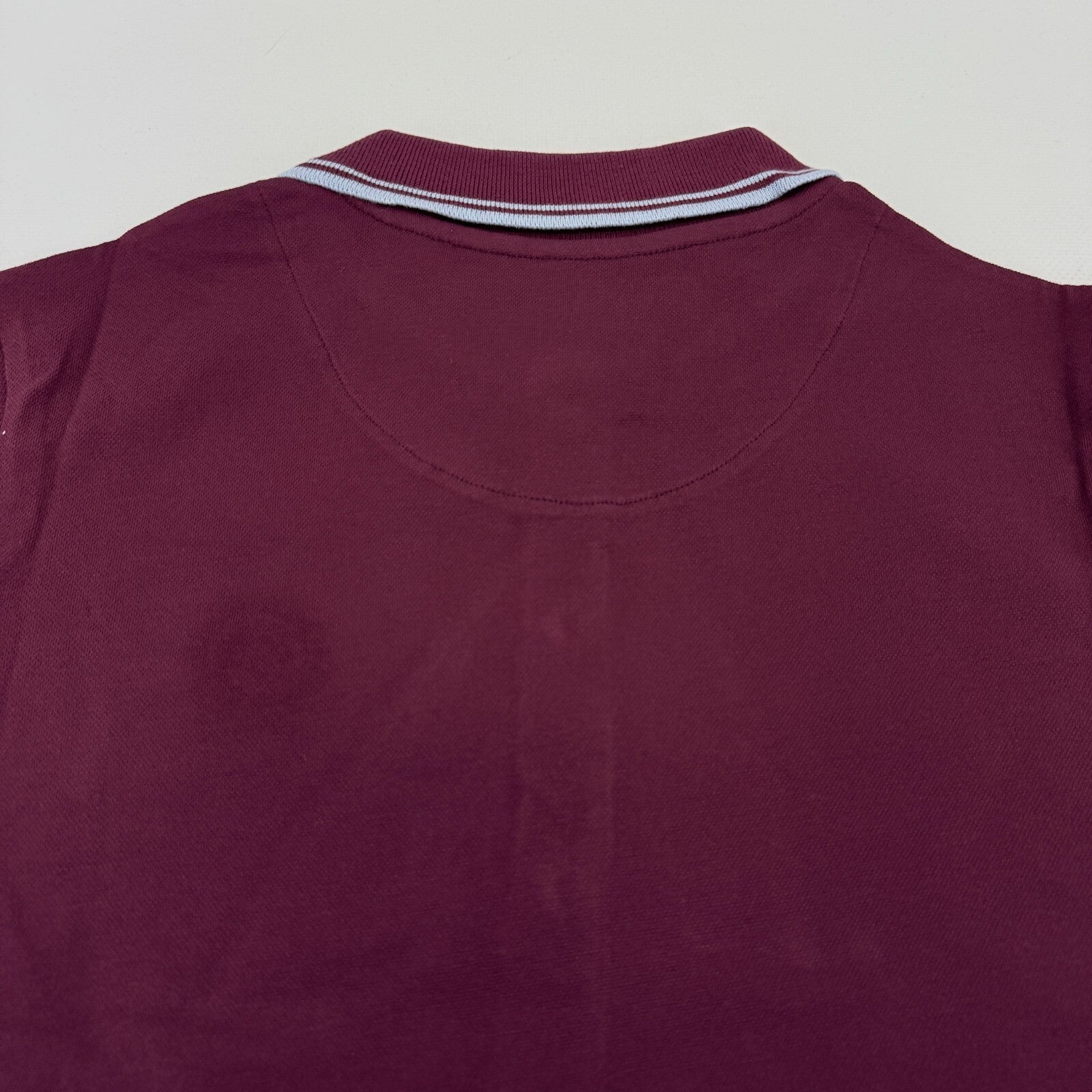 Trojan Records Women's Short Sleeve Polo Shirt in Burgundy Maroon Red size 8