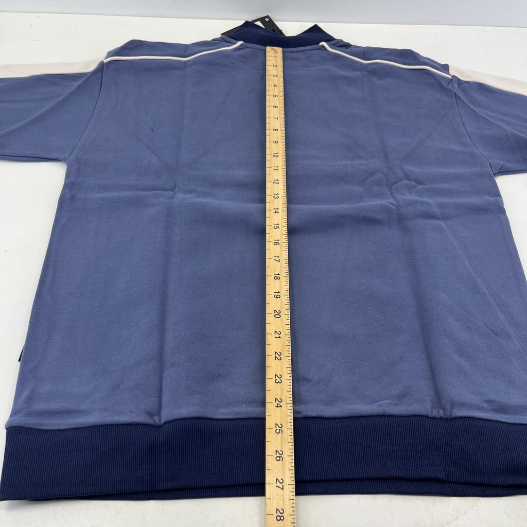 Kickers Big Spellout Blue 1/4 Zip Pullover Sweater Applique Logo size Medium