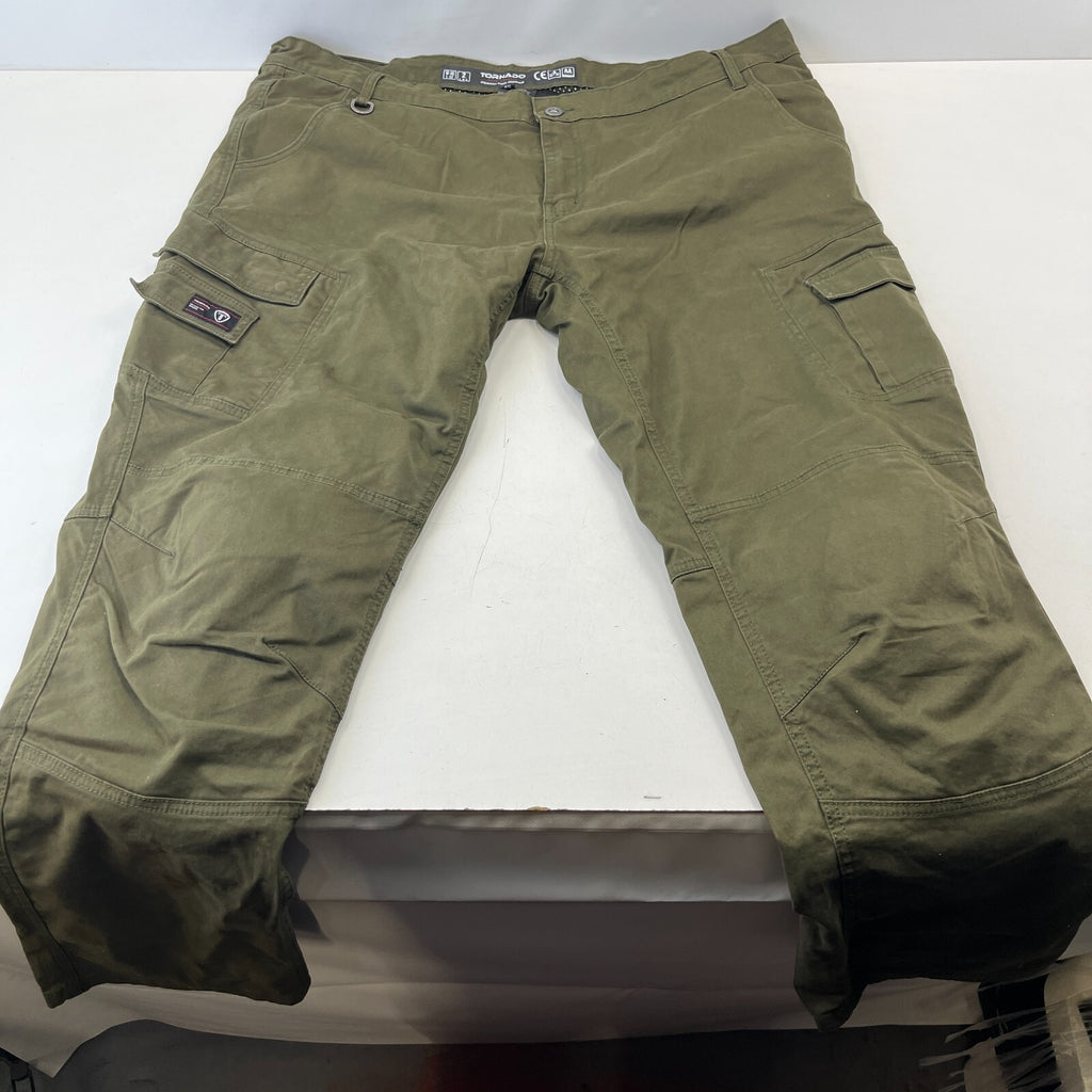 Tornado Men's Armoured Motorcycle Jeans Cargo Pants Khaki Green W46" L32"