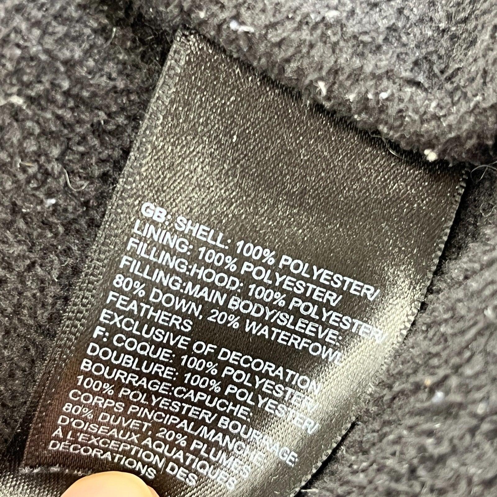 The North Face 550 Down Filled Padded Puffer Jacket in Black Youth Junior XL