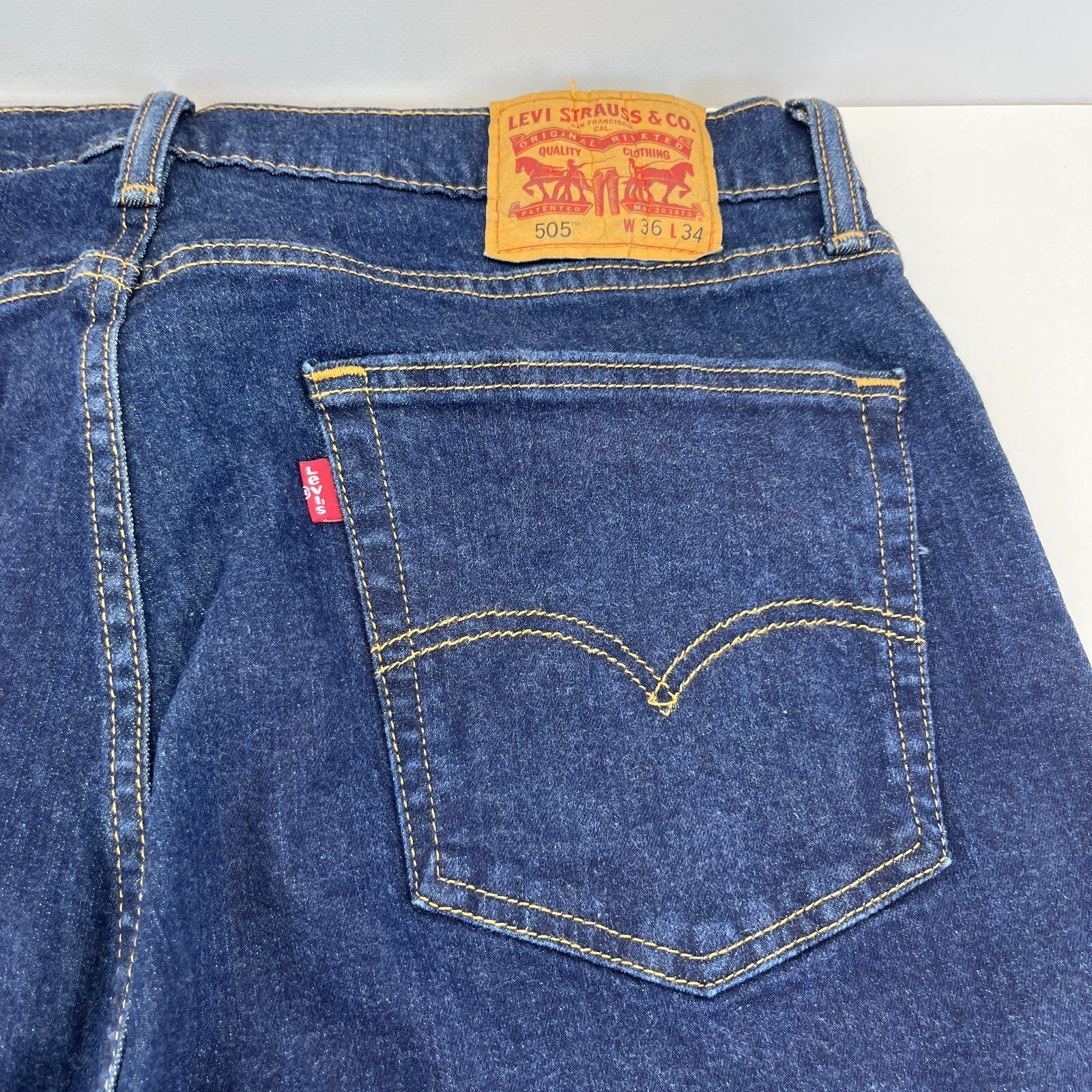 Levi Strauss & Co Levis 505 Jeans Mens Blue Denim Straight Leg W36" L34"