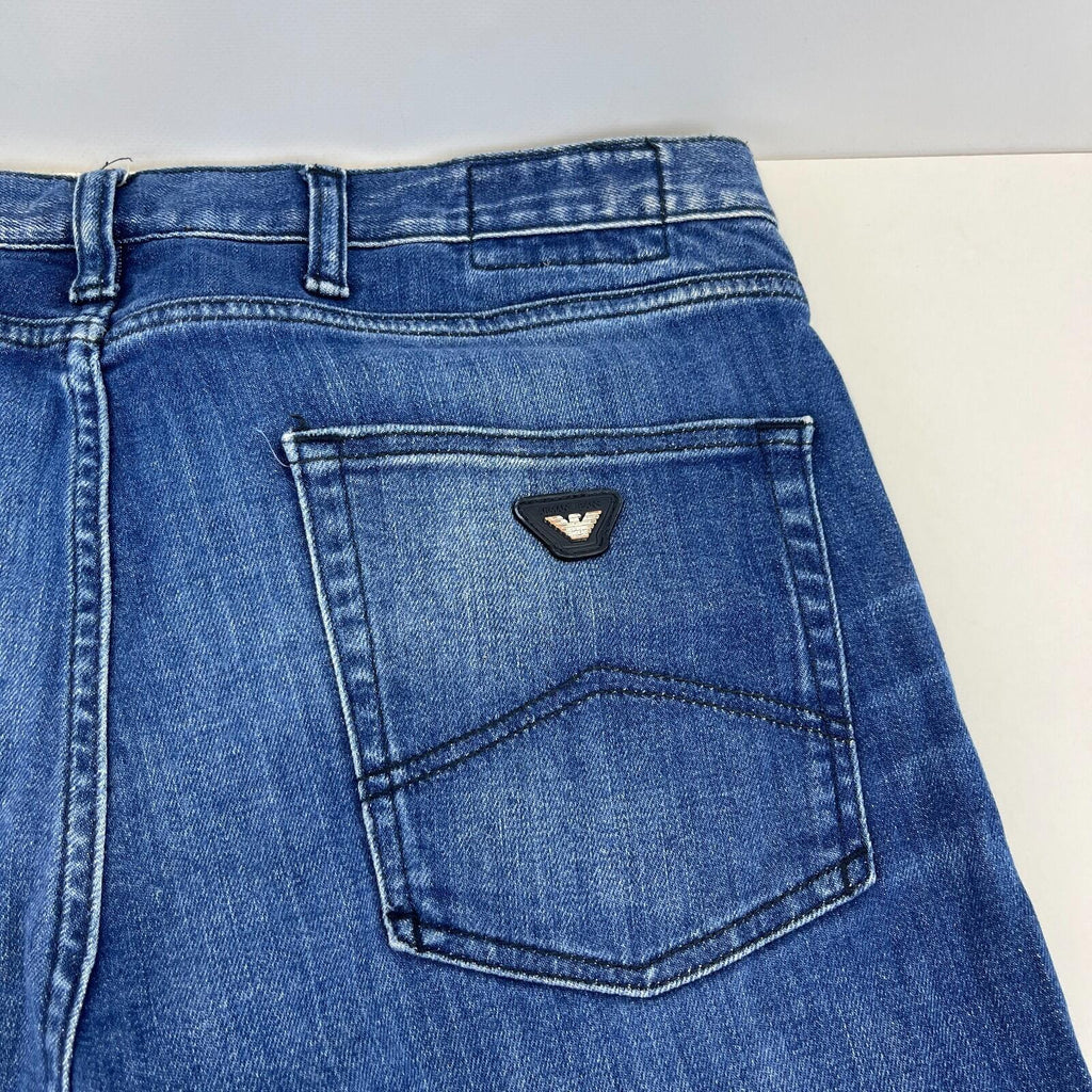 Armani Men's Jeans in Blue Denim W38" L31" Slim Fit Straight Leg
