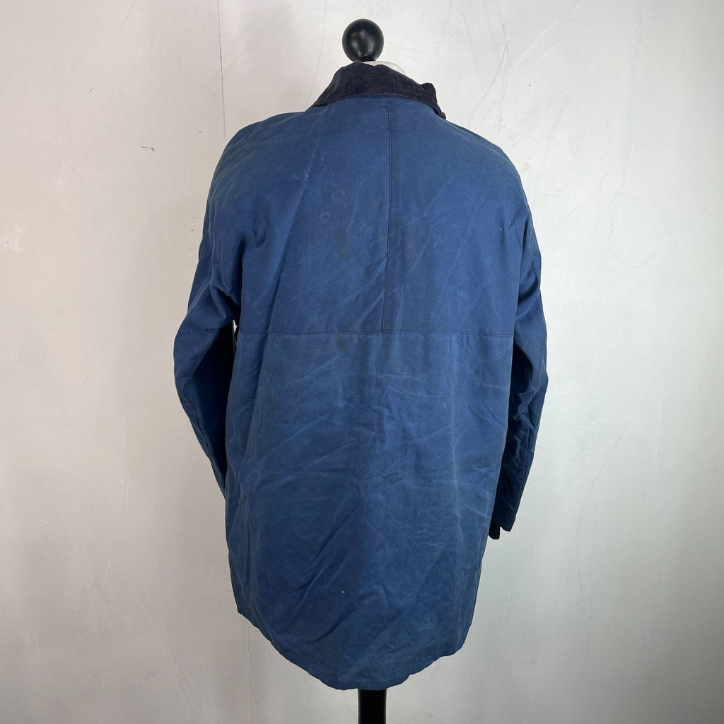 Portman Wax Jacket in Blue  Corduroy Collar size Small