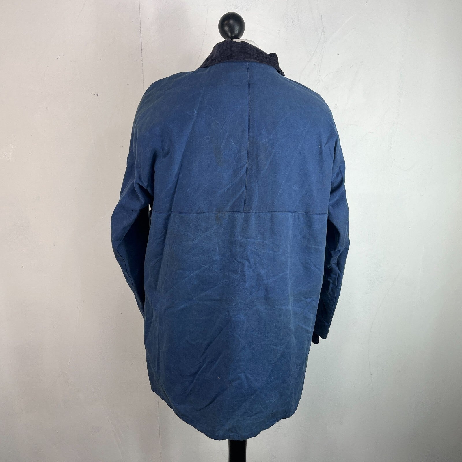 Portman Wax Jacket in Blue  Corduroy Collar size Small