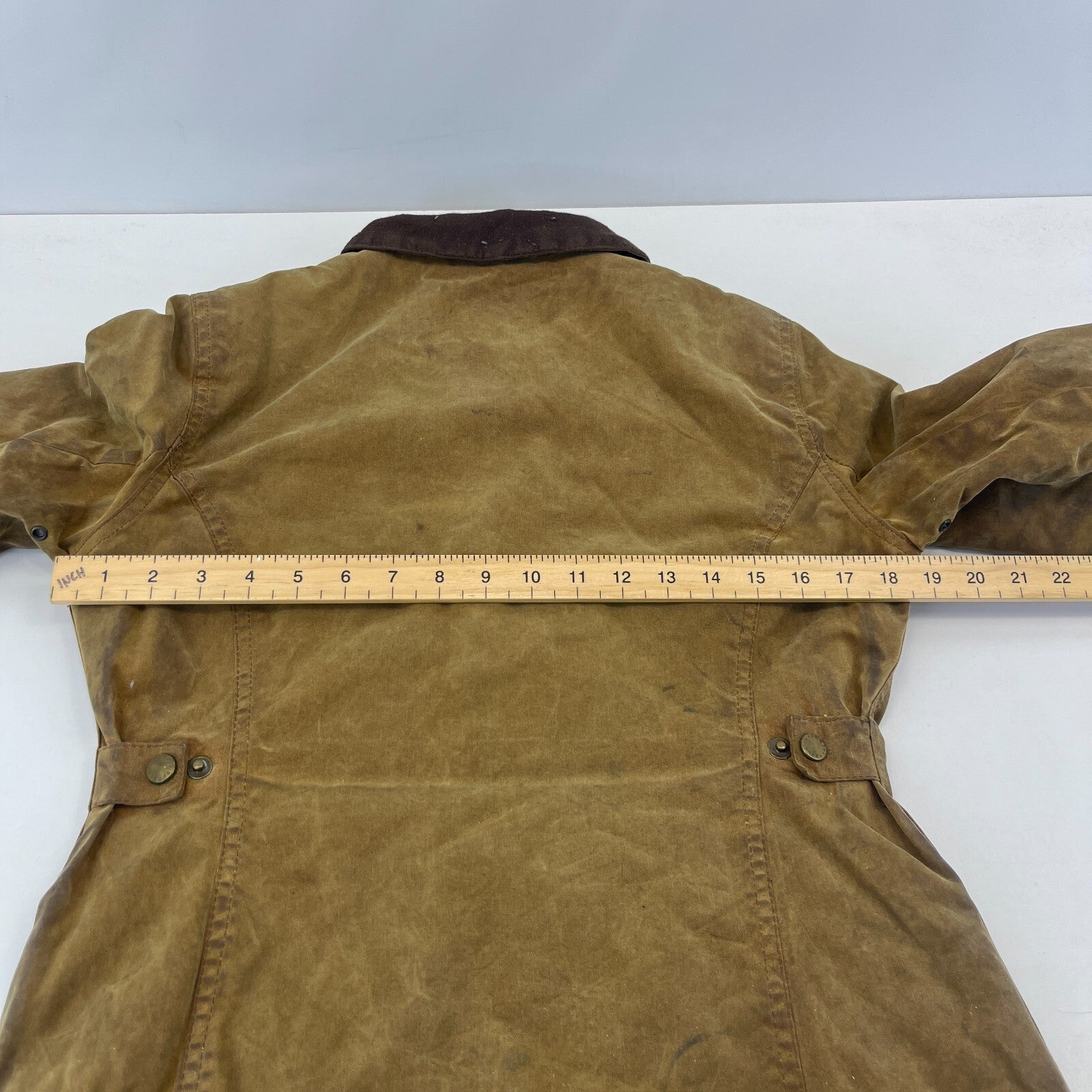 Barbour L1600 Distressed Look Wax Utility Jacket Women’s UK 8 Brown Field Coat
