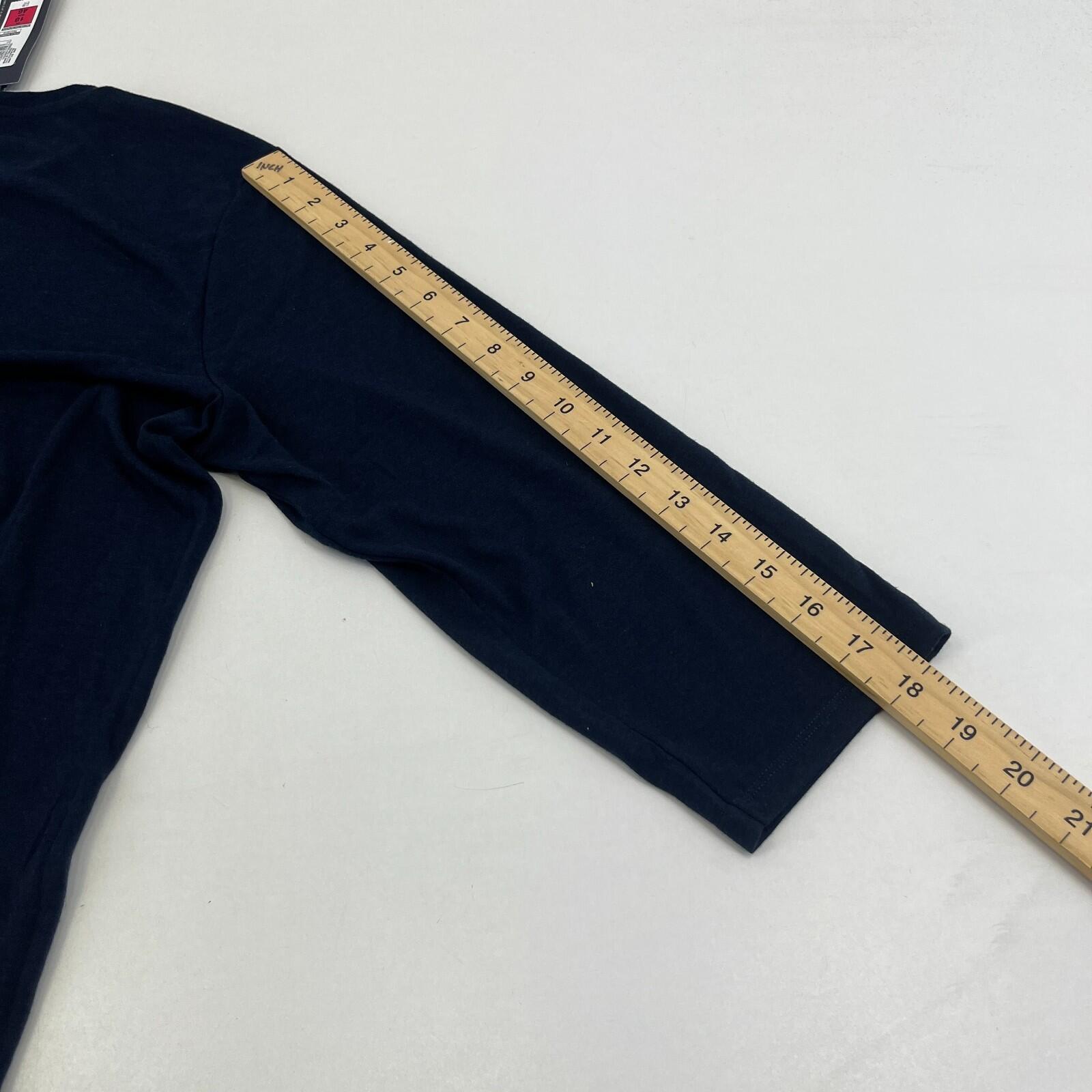 M&S Collection Women's Crew Neck Pullover Top Navy Blue 3/4 Sleeve size 18