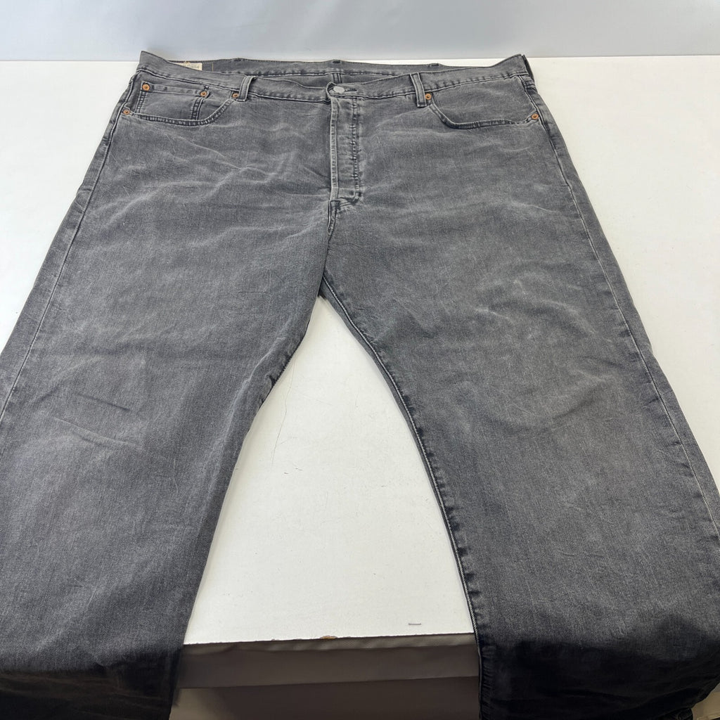 Levis 501 Premium Big E Mens Grey Jeans W46" L32" Straight Leg Button Fly