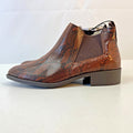 M&S Women’s Vegan Faux Snakeskin Almond Toe Ankle Chelsea Boots Brown UK 8 EU 42