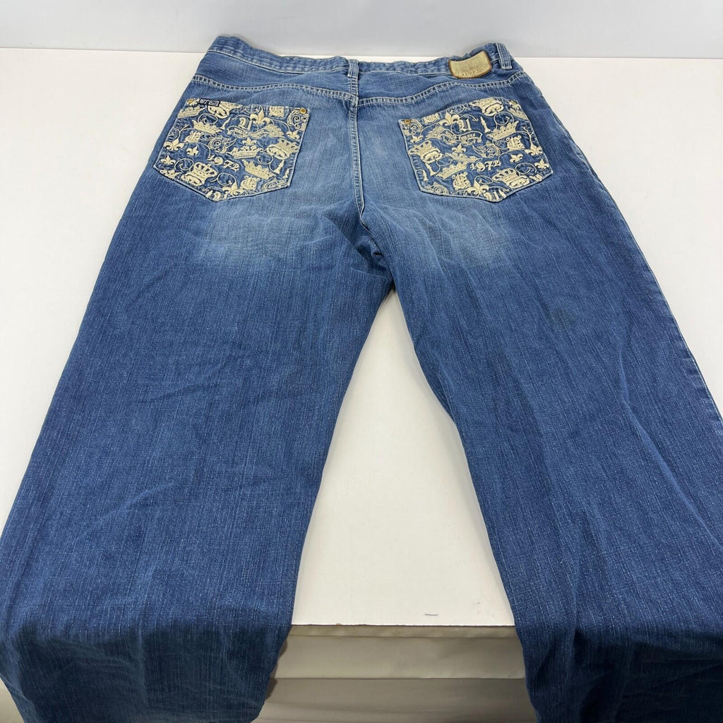 Vintage Ecko Unltd Baggy Embroidered Hip Hop Skate Jeans W38" L32"