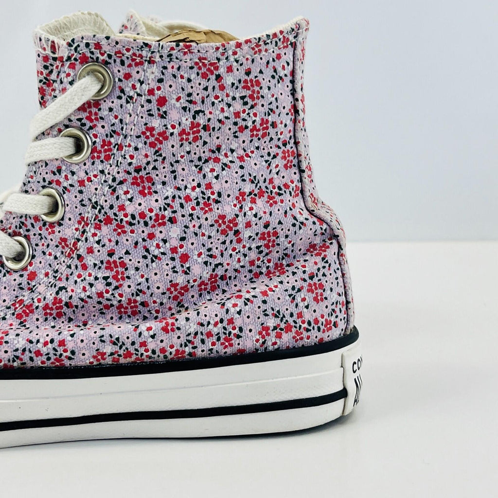 Converse All Star Chuck Taylor Hi-Top Pink Floral Womens Trainers UK size 3.5