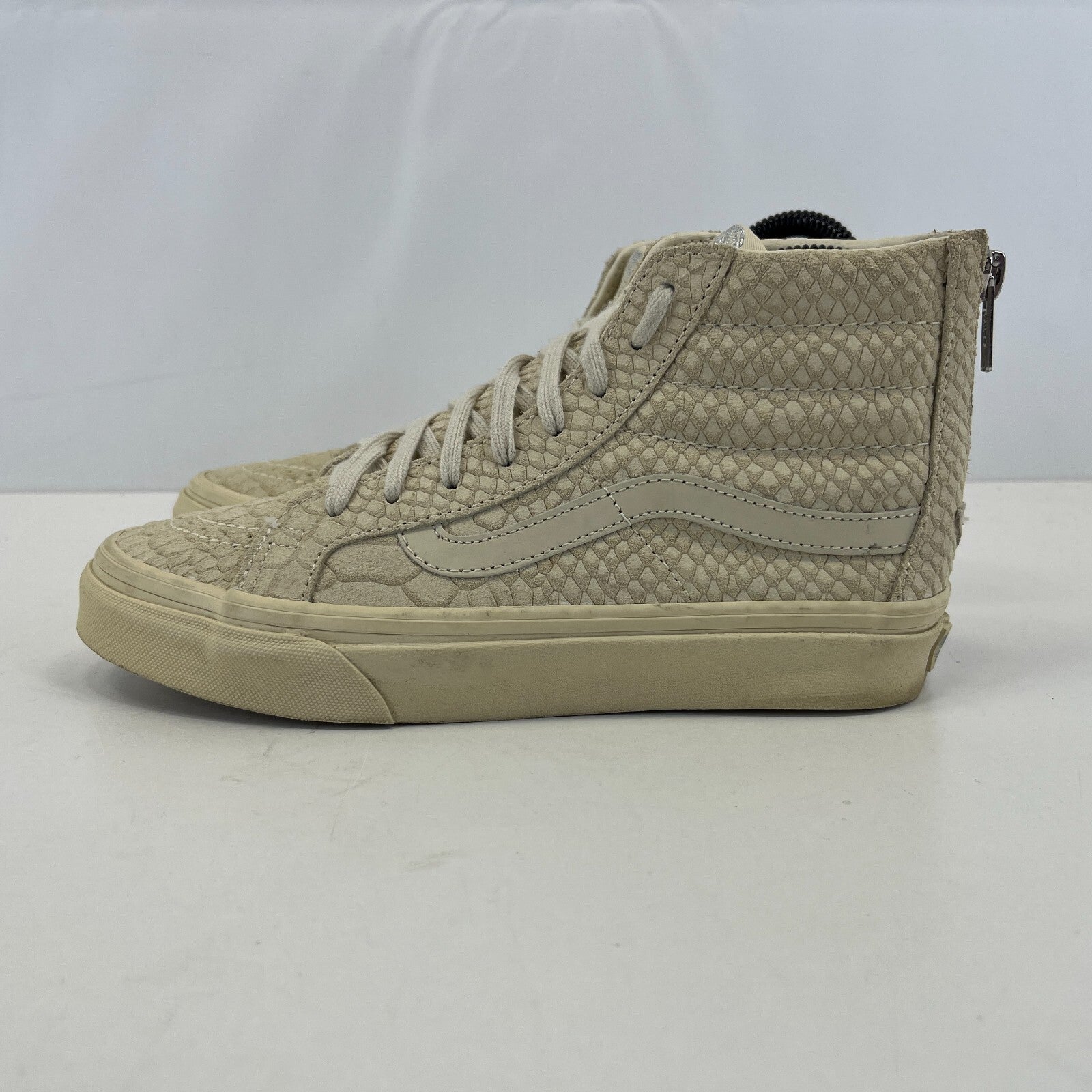 Vans Classic Hi Top Beige Suede Snake Pattern size UK 3.5 EU 36