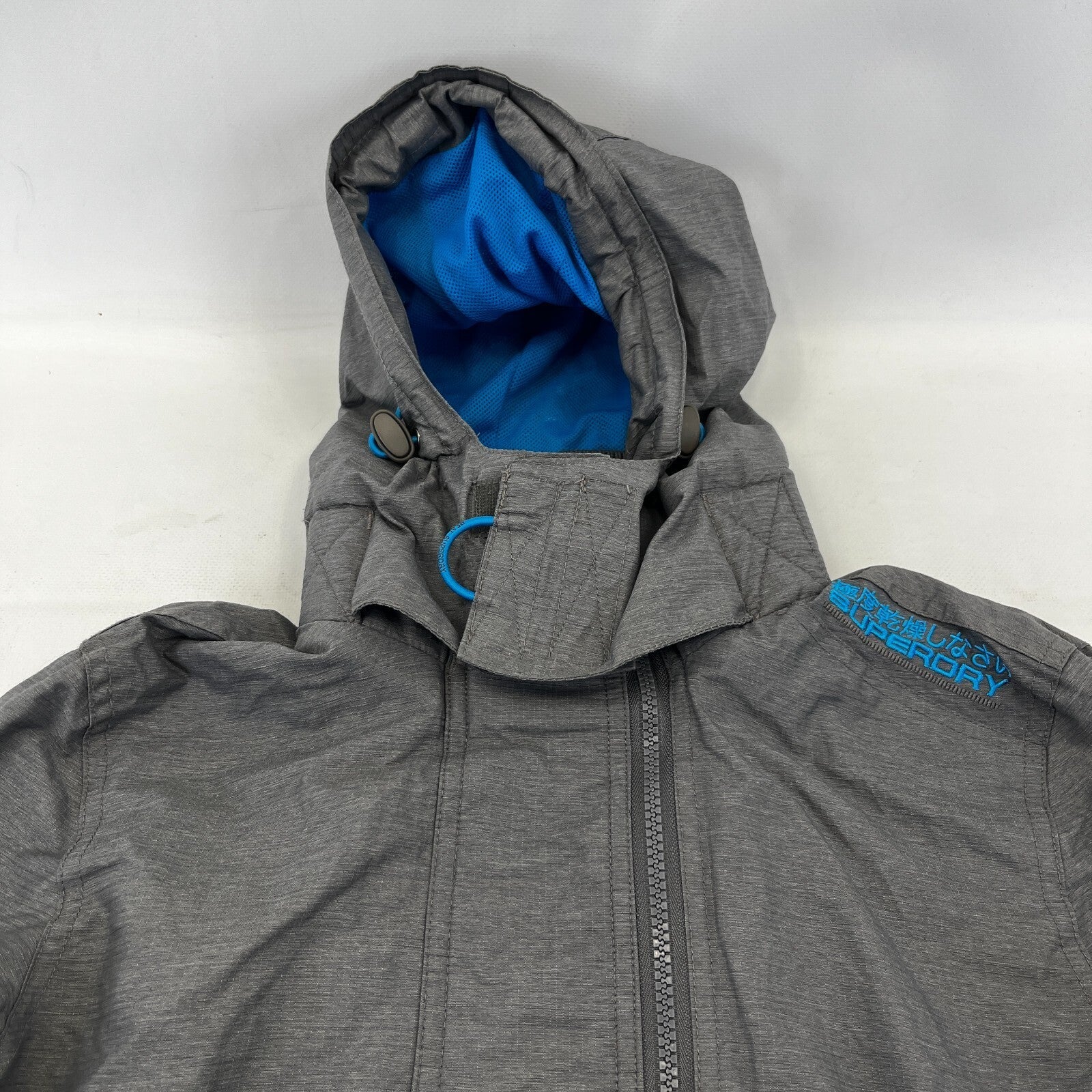 SuperDry Original Windcheater Jacket in Grey/Blue size Small Hooded