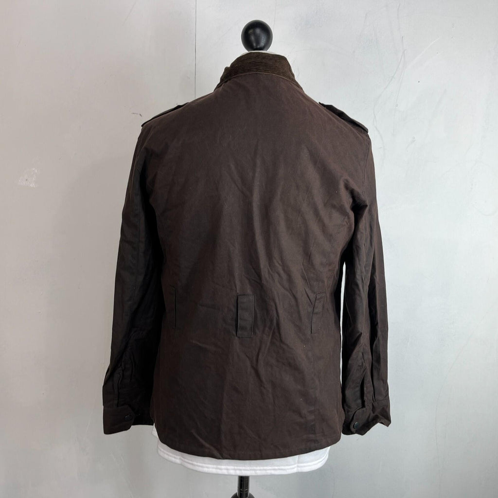 Mc Orvis Wax Jacket Womens size S Brown Country Coat with Corduroy Collar