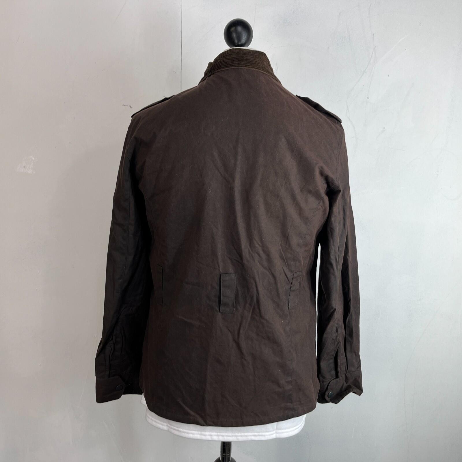 Mc Orvis Wax Jacket Womens size S Brown Country Coat with Corduroy Collar