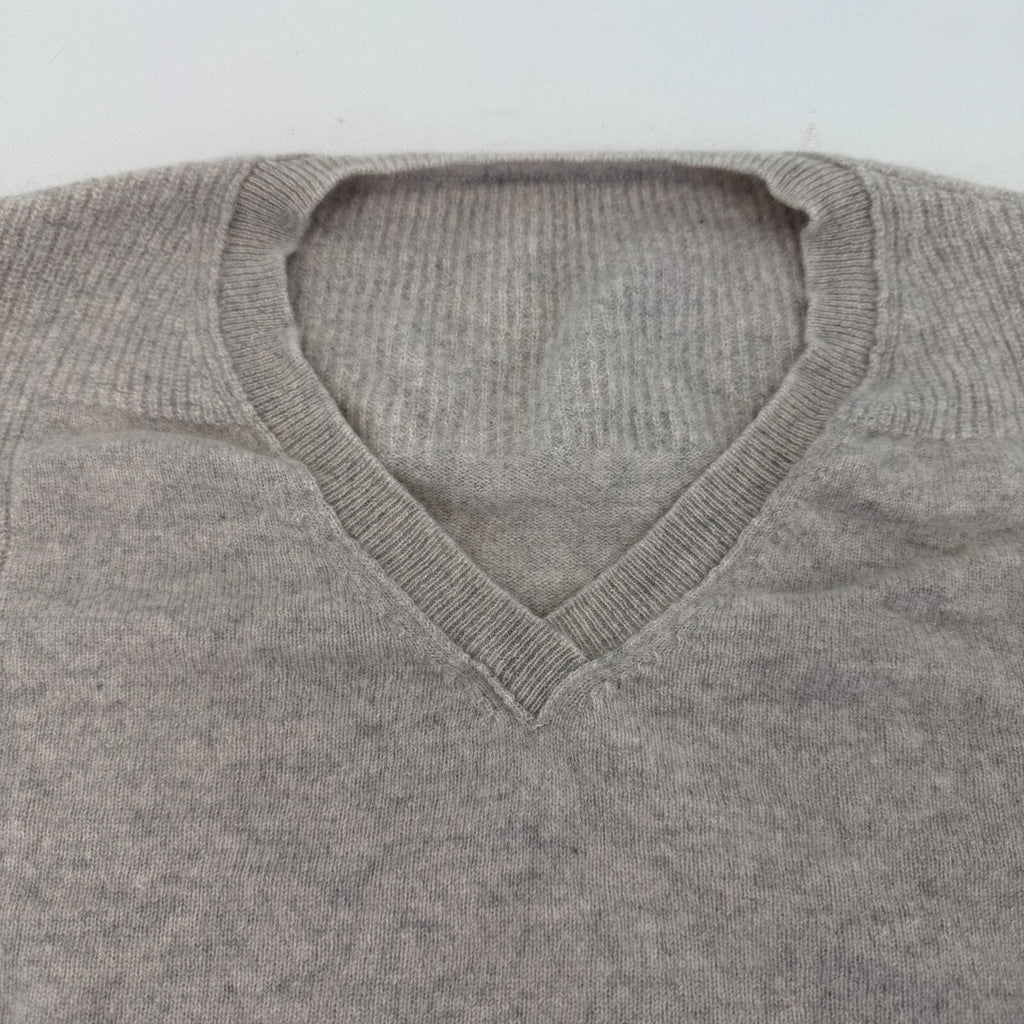 Wrap 100% Cashmere V Neck Jumper Long Sleeve Grey UK size 10 Relaxed Fit