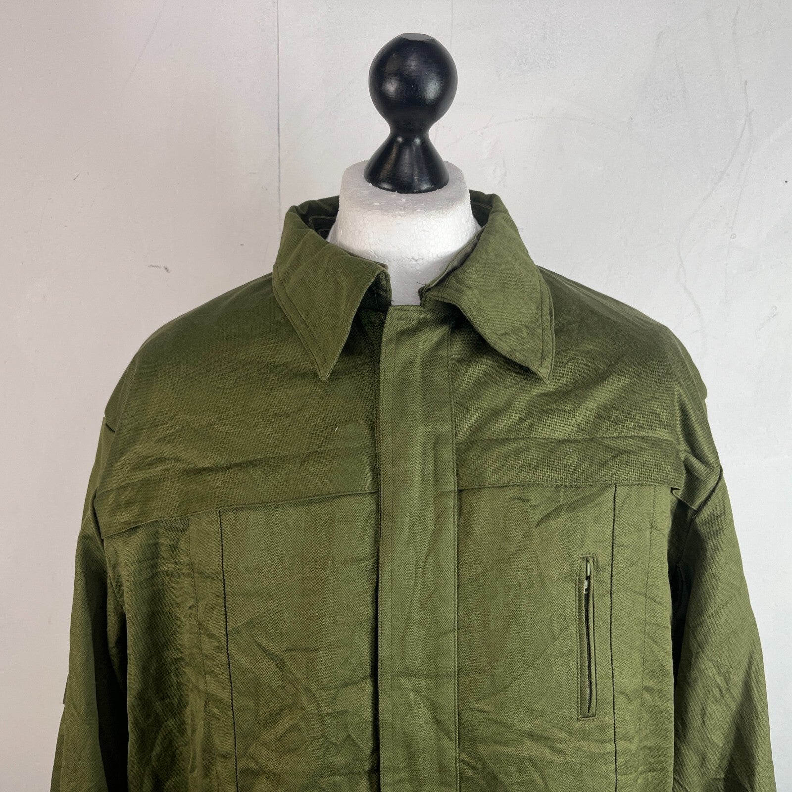 Vtg Norskin 80's German Polizei Denim Work Jacket Chore Coat OG Green Size EU 56