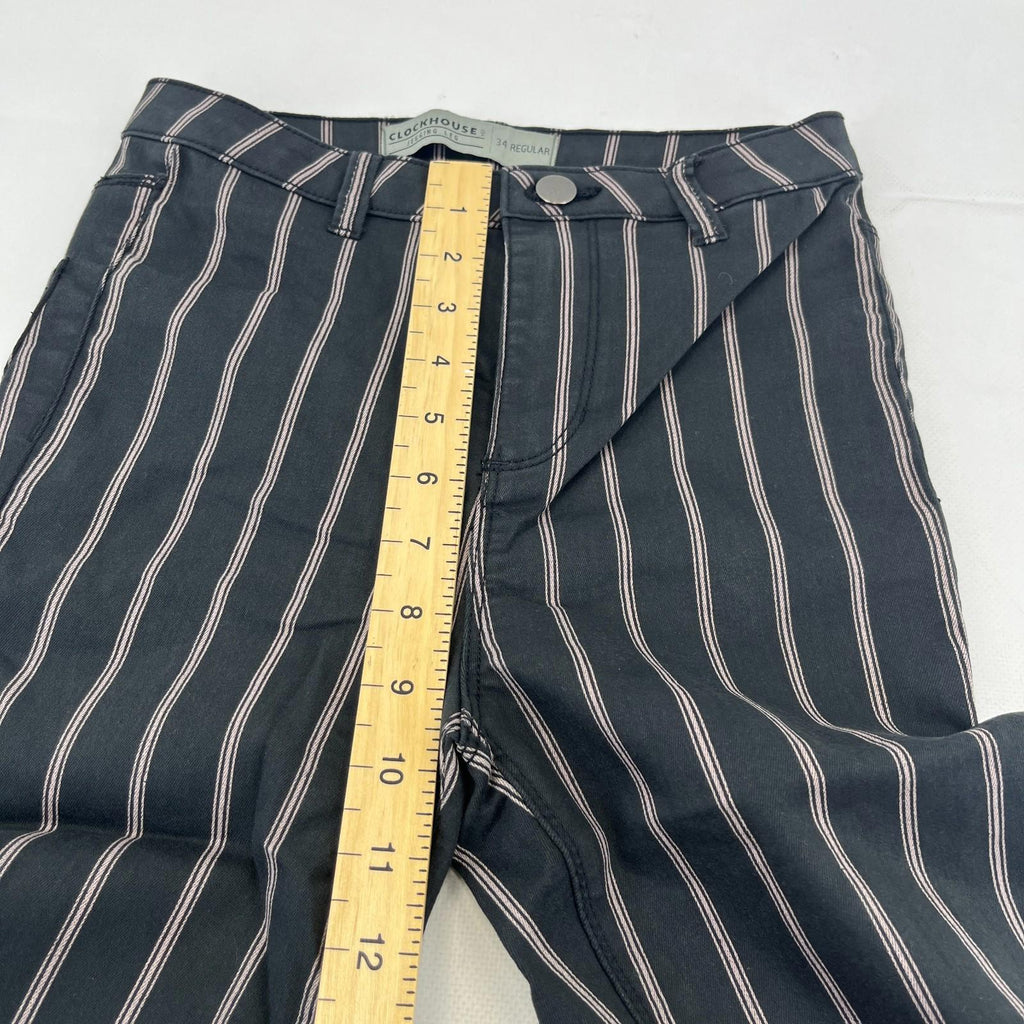 C&A Clockhouse Womens Black Striped Jeans Jegging Leg Skinny size 34R - NWOT