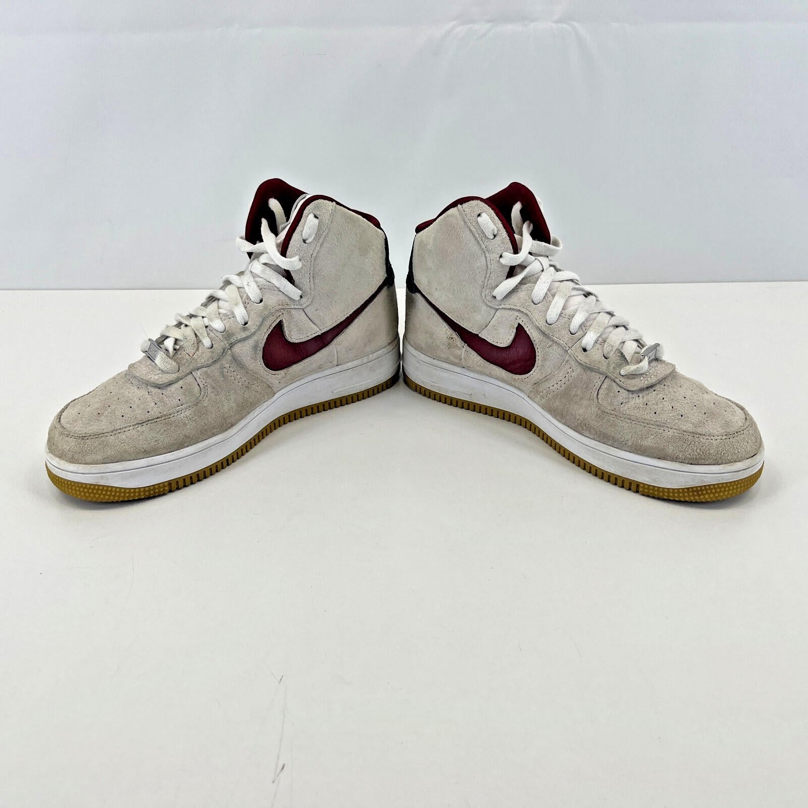 Nike Air Force 1 High Sculpt Suede in Light Grey White Maroon size UK 7 - EU 41