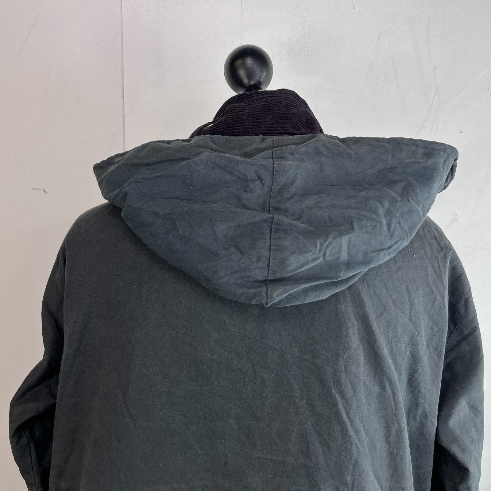 Miller & Simons Wax Jacket in Black with Removable Hood UK size S
