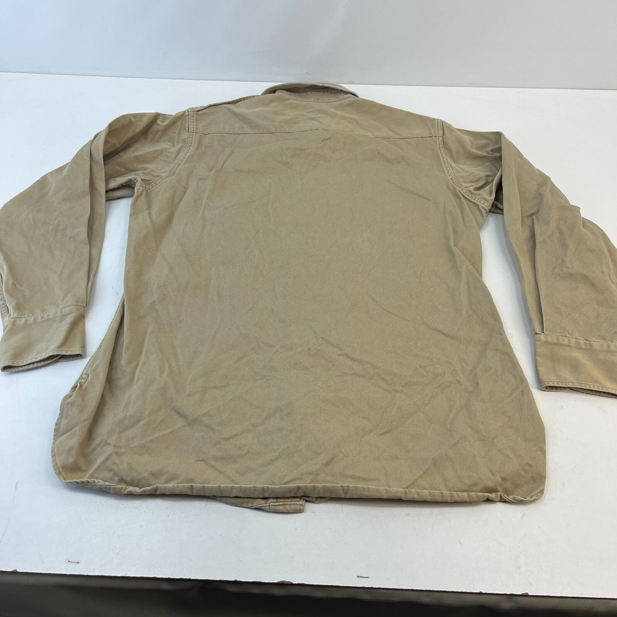 Vintage Poplin US Marines USMC Twill Workwear Shirt Long Sleeve Military size L