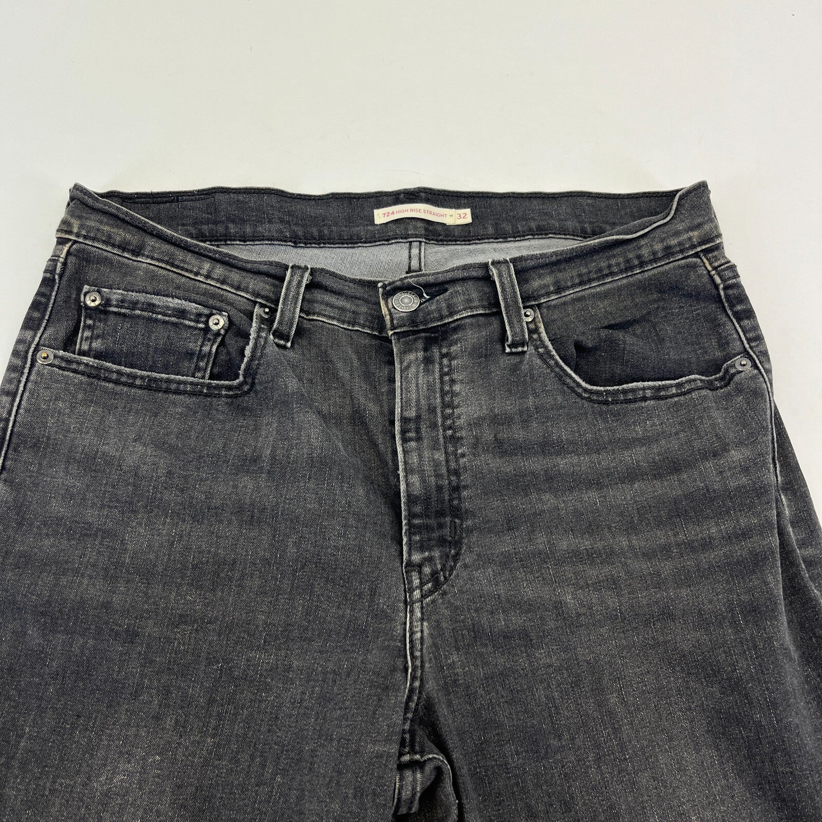 Levi’s 724 High Rise Straight Jeans Charcoal Grey W32" L30"