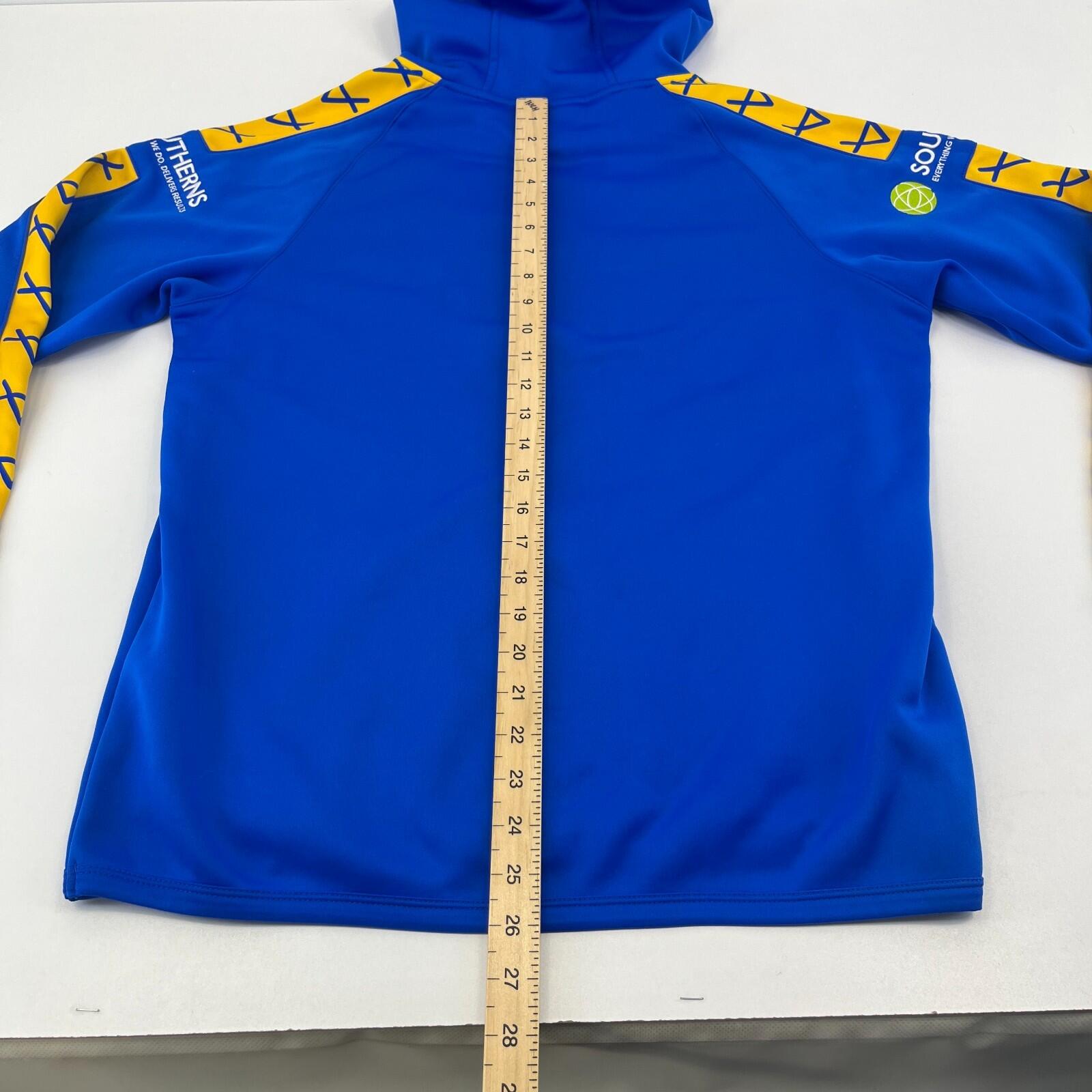 ISC Bradford Bulls Hoodie Rugby Mens size Medium Pull Over Blue & Yellow