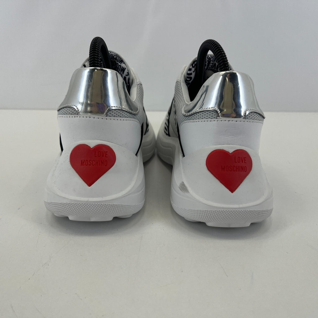 Love Moschino Heart Trainers size UK 5 EU 3 Women Low Top Slip On White Sneakers