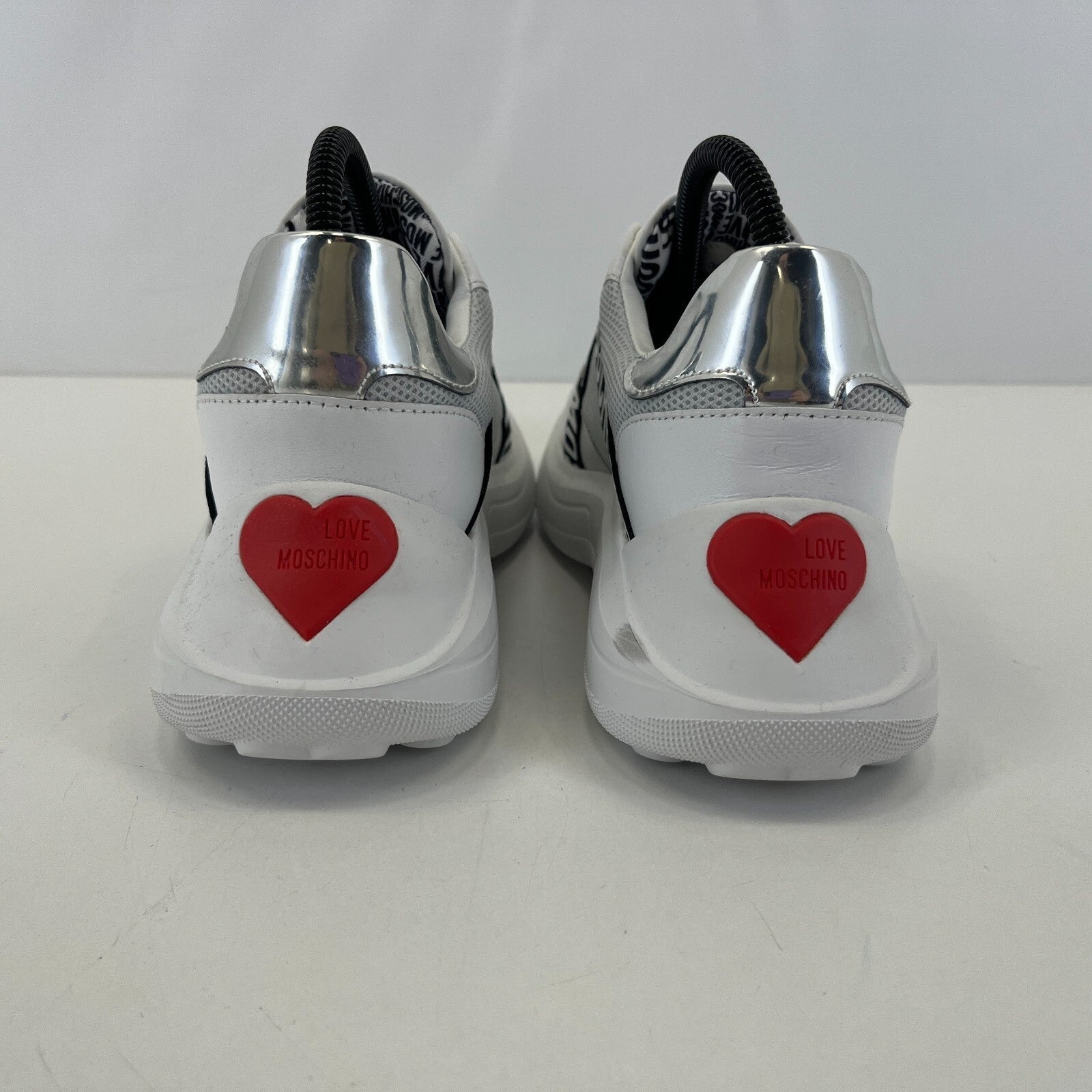 Love Moschino Heart Trainers size UK 5 EU 3 Women Low Top Slip On White Sneakers