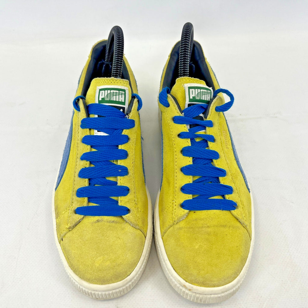 Puma Retro Yellow & Blue Suede Lace Up Trainers Ladies UK size 4