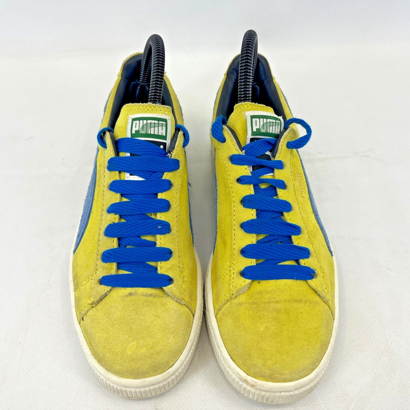 Puma Retro Yellow & Blue Suede Lace Up Trainers Ladies UK size 4