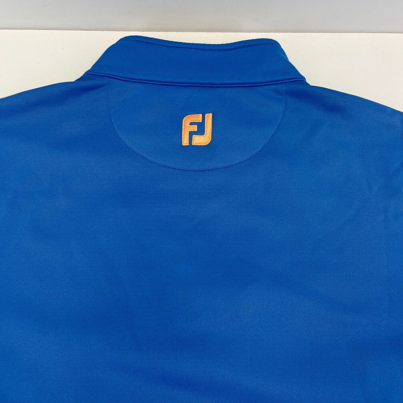 FootJoy Jumper Blue Yellow 1/4 Zip Golf Pullover Athletic Fit Midlayer Men's L