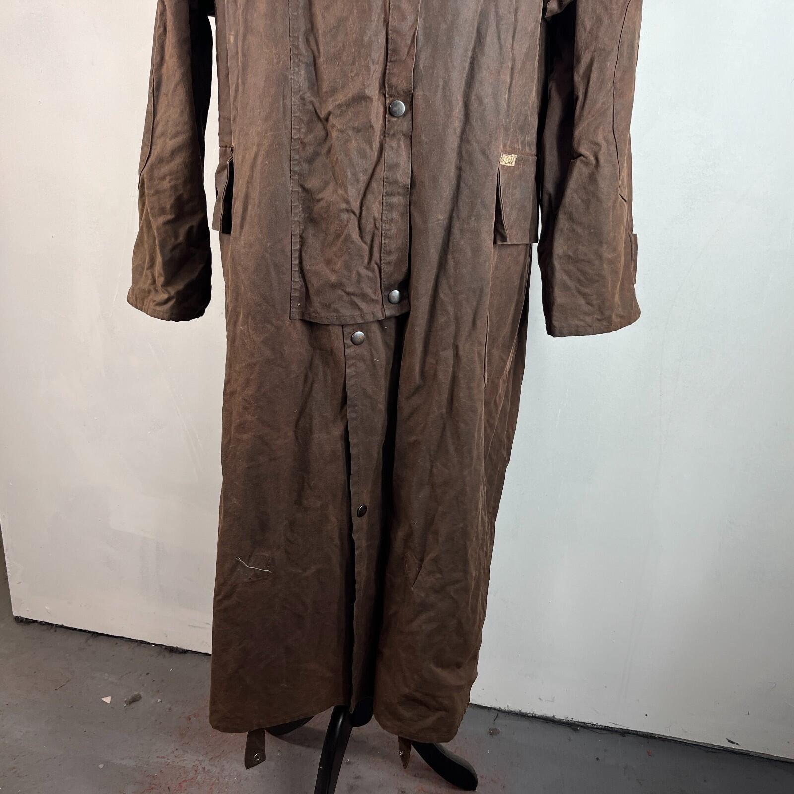 Life Line Cotton Wax Stockmans Riding Coat Jacket in Brown size Large