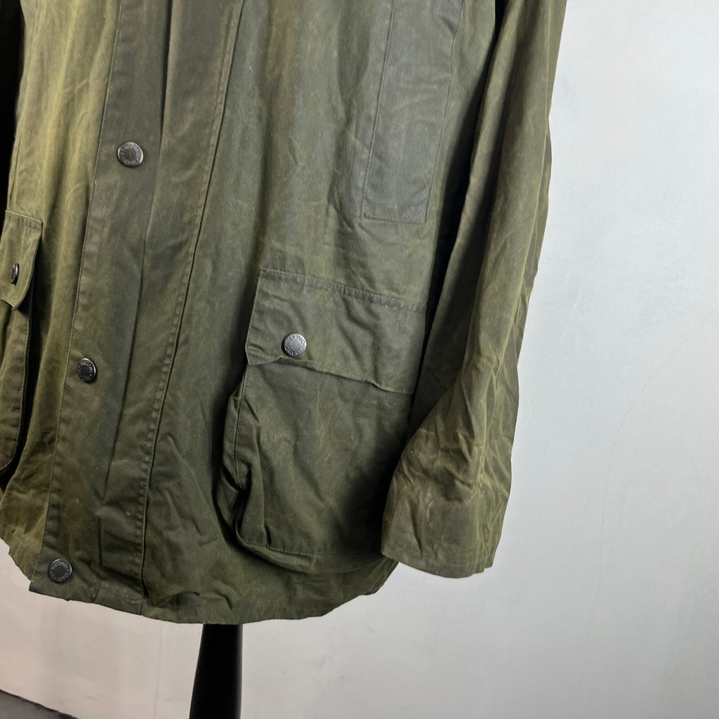 Mc Orvis Wax Jacket Mens size XL Green Waxed Coat Made in the UK