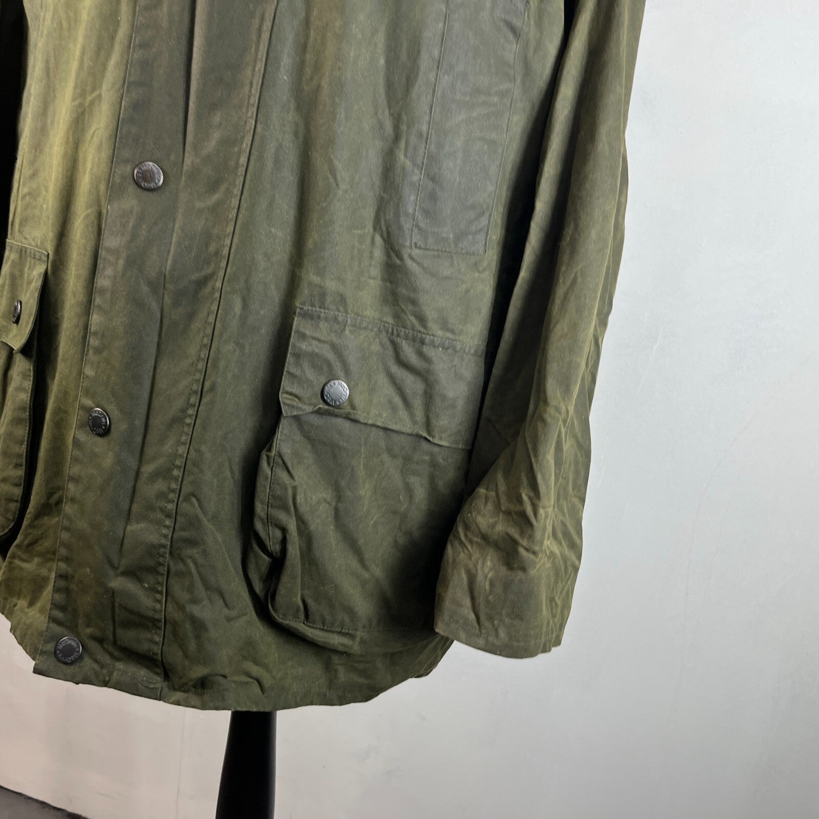Mc Orvis Wax Jacket Mens size XL Green Waxed Coat Made in the UK