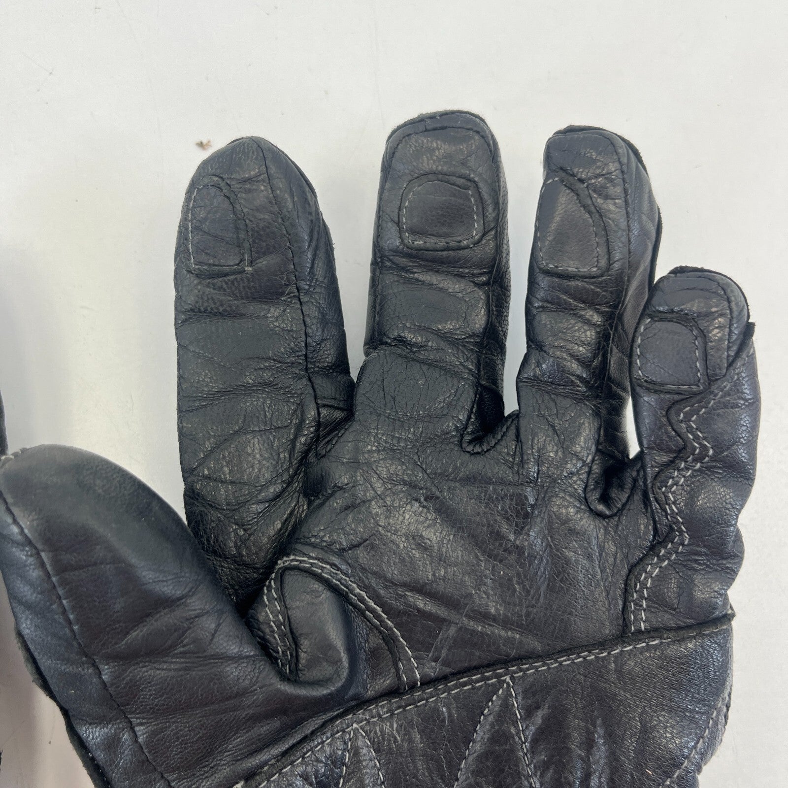 Richa Leather Motorcycle Motorbike Gloves with Hard Armour Black size M
