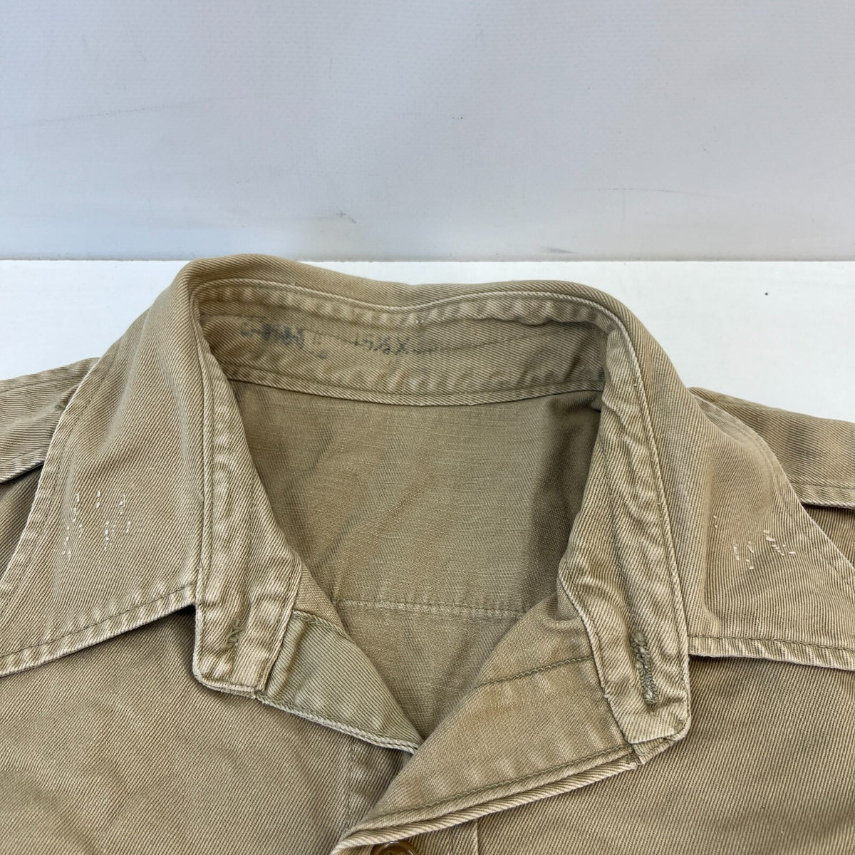 Vintage Poplin US Marines USMC Twill Workwear Shirt Long Sleeve Military size L