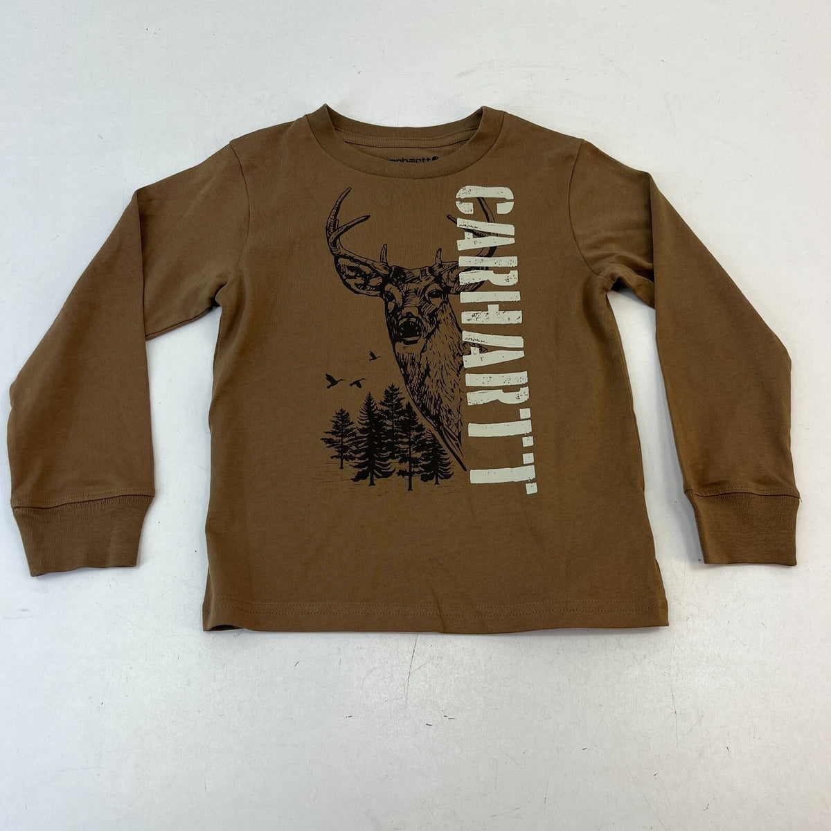 Carhartt Kids Khaki Brown Graphic Print Long Sleeve T-Shirt size 4 years - New